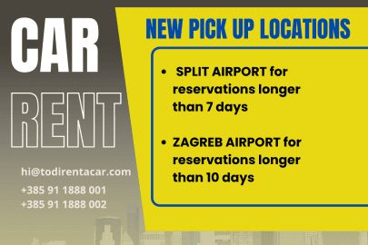 New Meet & Greet Locations at Zagreb and Split Airports – For Rentals Longer Than 7 Days